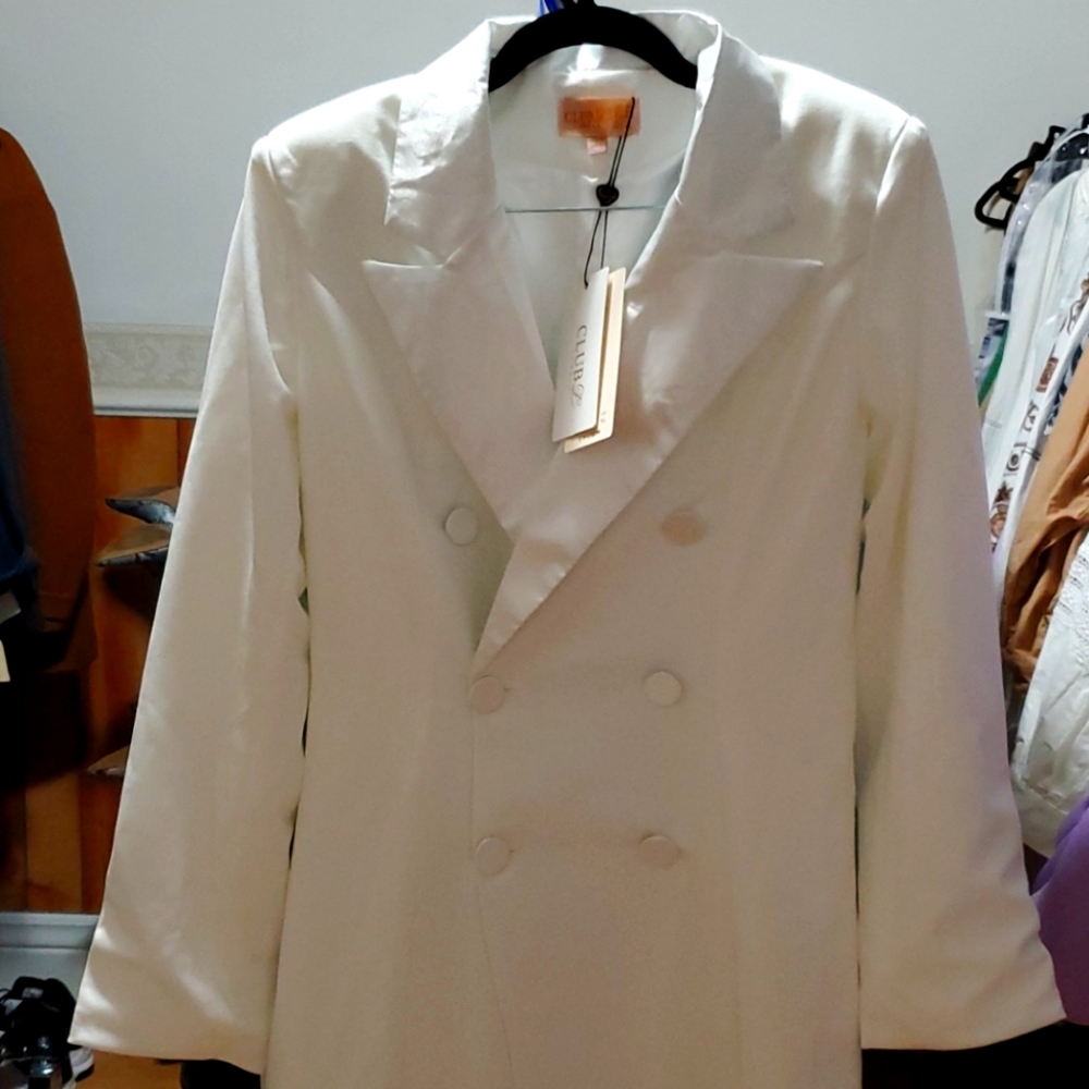 White tuxedo dress